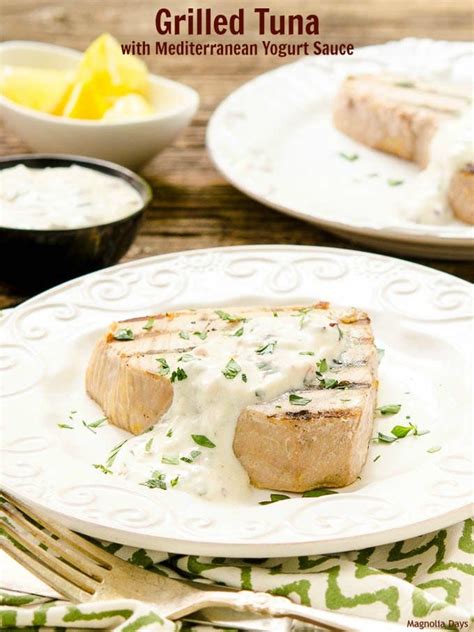 Grilled Tuna With Mediterranean Yogurt Sauce