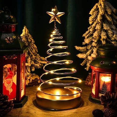 Metal Spiral Christmas Tree Gold Star Tree Decorative - M/S Decor Art ...