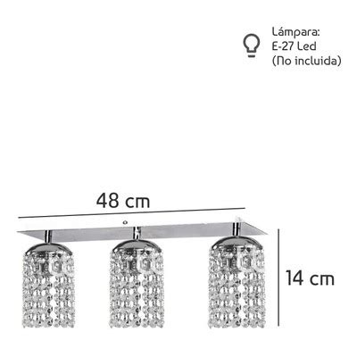 Luz Desing Ara A Plafon Cairel Cromado Lineal Lyon Luces Deco Moderno