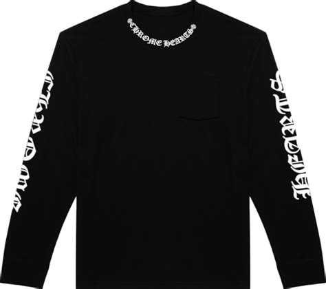 Chrome Hearts Black Collar Logo Long Sleeve T Shirt Inc Style