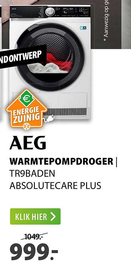 AEG Warmtepompdroger TR9BADEN Absolutecare Plus Aanbieding Bij Expert