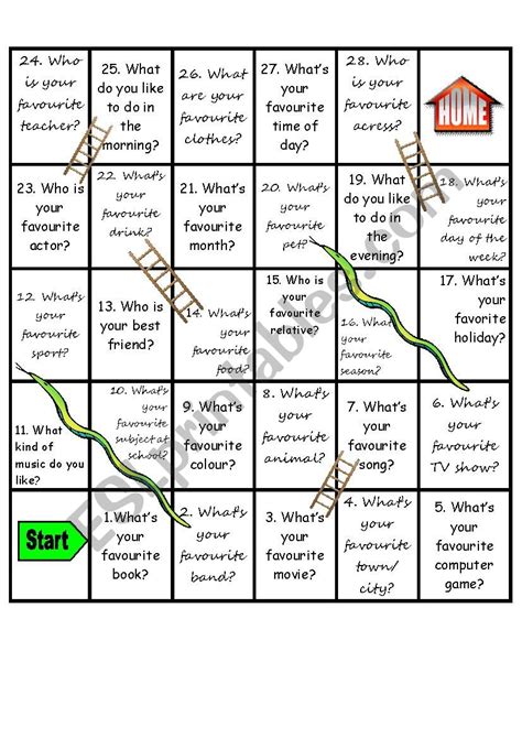 Snakes And Ladders Board Game Whats Your Favourite Esl