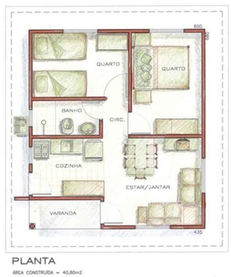 Planta Baixa De Casas Populares Com 2 Quartos Plantă Blog