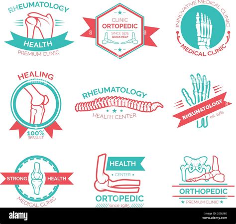 Orthopedic And Rheumatology Medicine Symbol Emblem Stamp And Badge