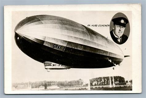 Graf Zeppelin Dirigible DR Hugo Eckener Vintage 1928 Real Photo