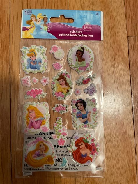 Disney Princess Puffy Stickers Etsy