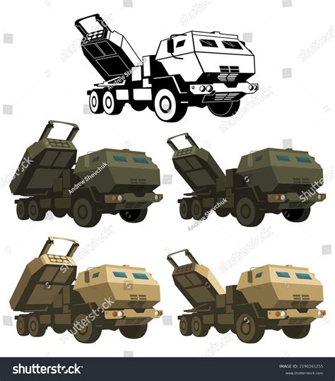 Army Truck M142 Himars Vector Illustration Stock Vector Royalty Free