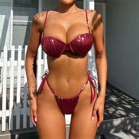 Sexy Women Bikini Set Glittery Swimwear Beachwear Bathing Suit Push Up EBay