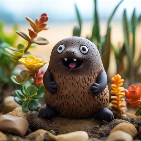 Premium Photo | Mole Animal Character craft with isolated studio background