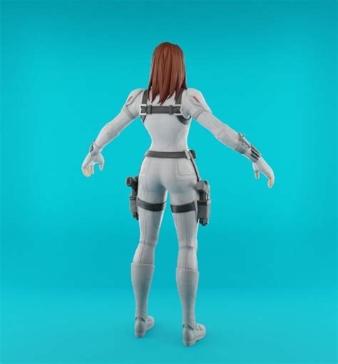 3d Model Black Widow Ready To Rig All Poses That You Want Low Poly Vr Ar Low Poly Cgtrader