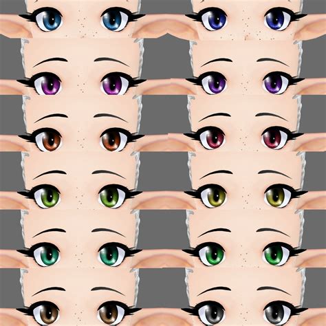 Vroid Eyes Texture Pack Eyeline Eyelash Included Yatsu Booth B