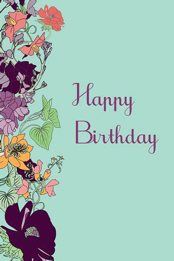 Flower Birthday Card Stock Vector | Royalty-Free | FreeImages