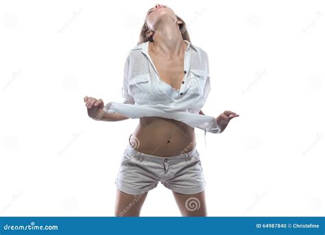 Throwing Head Blonde Stock Photo Image Of Casual Passion