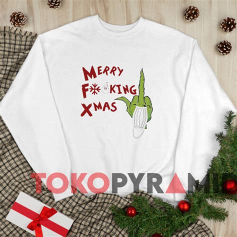 Grinch Hand Merry Fucking Xmas Christmas Sweatshirt Tokopyramid