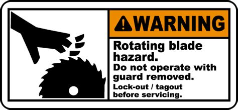 Warning Rotating Blade Hazard Label J By Safetysign