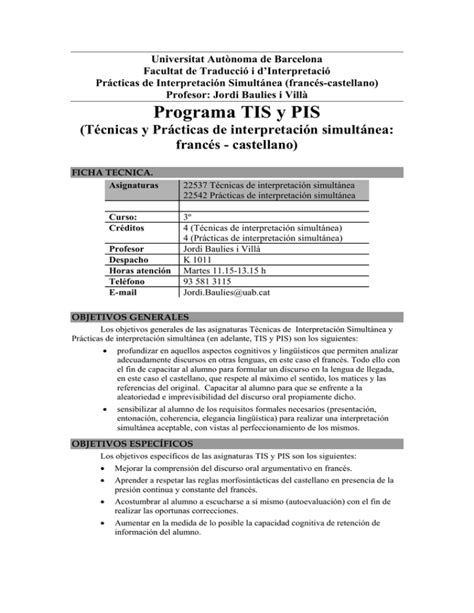 T Cnicas Y Pr Cticas De Interpretaci N Simult Nea Franc S