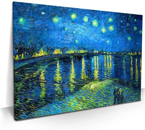 Quadro Van Gogh Noite Estrelada Sobre o Ródano Abstrato Arte Moderna