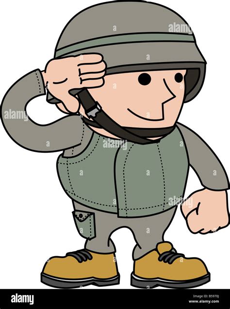 Canadian Soldier Saluting Cartoon