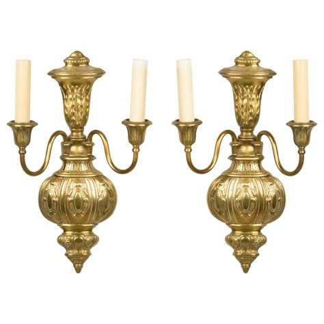 English Georgian Brass Wall Sconces For Sale At 1stdibs