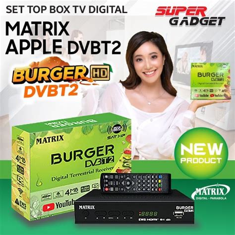 STB SET TOP BOX MATRIX BURGER HIJAU DVB T 2 TVR TV DIGITAL RECEIVER