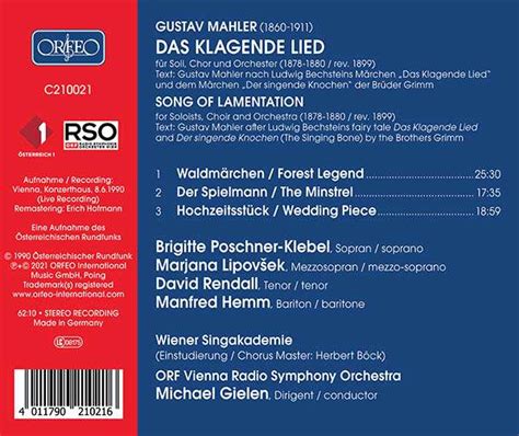 Gustav Mahler Das Klagende Lied CD Jpc