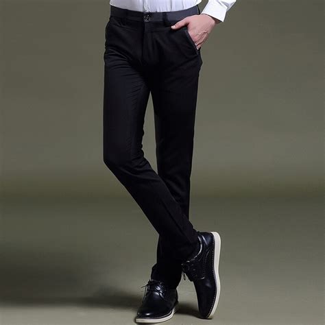 Mens Black Jurk Broek Formele Broek Slim Fit Weddi Grandado