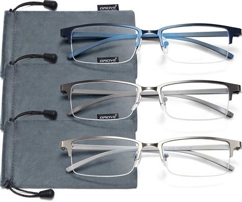 Gaoye 3 Pack Reading Glasses Men Women Blue Light Blocking