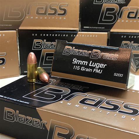 CCI Blazer BRASS 9 Mm FMJ 115 Gr 5200 1000 Rnd Case 5200 1000