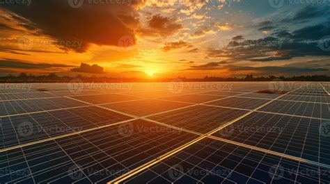 AI generated Close-up of Solar cell farm power plant eco technology