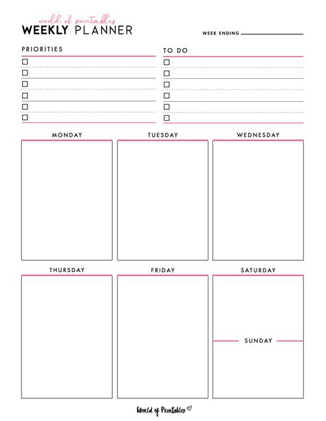 Weekly Planner Printable Pdf