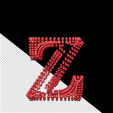 Premium PSD | Symbol of small red spheres letter z