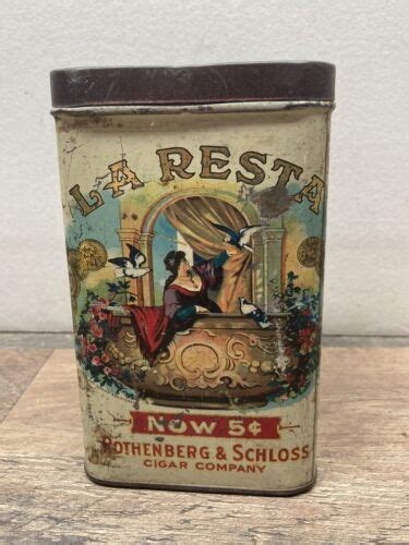 Vintage Advertising Empty La Resta Cigar Tobacco Tin Ebay