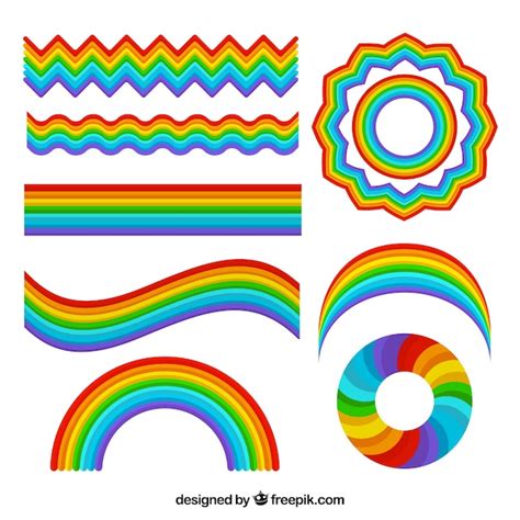 Colección de arco iris con formas diferentes Vector Gratis