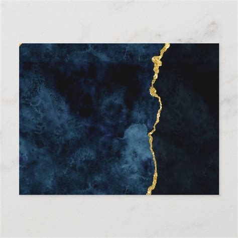 Navy Blue Gold Foil Agate Wedding Invitations Zazzle Agate