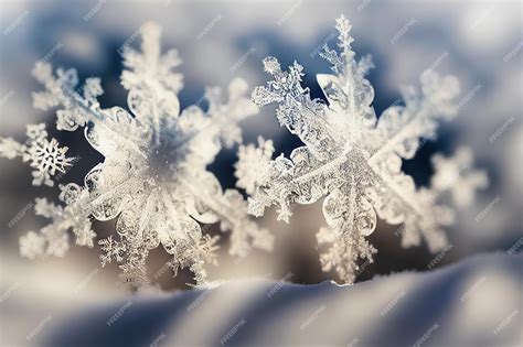 Premium Photo | Snowflake close up