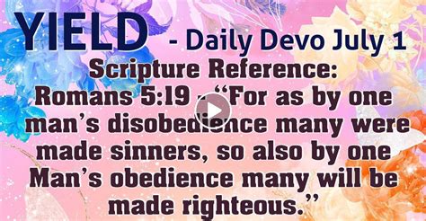 Daily Devotional July 01 2023 Yield