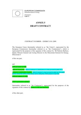 Fillable Online Ec Europa Annex Contract European Commission Ec