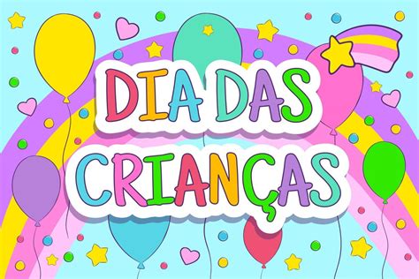 Feliz Dia Das Crian As No Brasil Bandeira De Vetor De Arco Ris