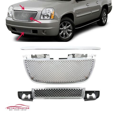 Fit Gmc Yukon Xl Denali Front Upper Lower Grille Hood Molding