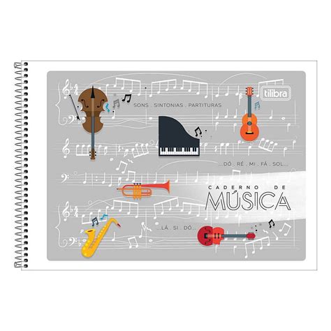 CADERNO DE MÚSICA CAPA FLEX 48 FLS CAPA CINZA TILIBRA 111091