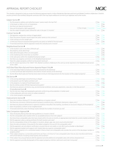 MGIC Appraisal Report Checklist 2015-2022 - Fill and Sign Printable Template Online | US Legal Forms