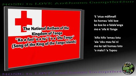 Tonga National Anthem Ko E Fasi `o E Tui `o E `otu Tonga