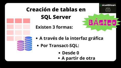 Creación De Tablas En Sql Server Youtube