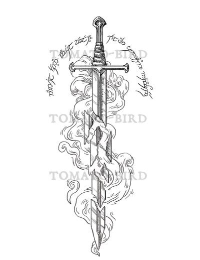 A Tattoo Design Commission Of The Sword Narsil Fr Tumbex