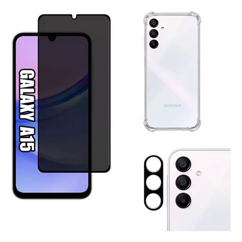 KIT Para Samsung Galaxy A15 6 5 Película de Privacidade 3D Capa