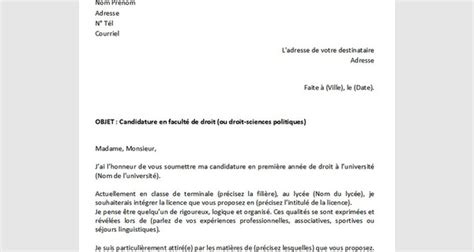 Lettre de motivation licence science politique Modèles Word