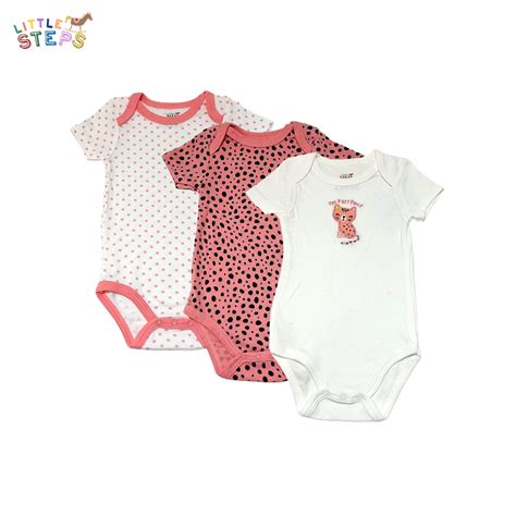 Little Steps baby girl clothes 3-piece bodysuit set ages 0-12 months ...