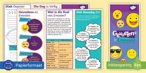 Gevoelens En Emosies Pamflet Teacher Made