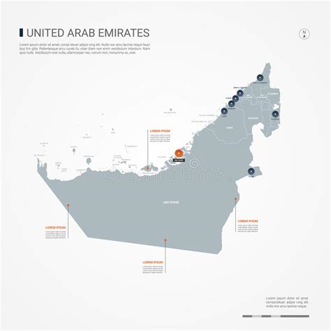 Ejemplo Infographic Del Vector Del Mapa De United Arab Emirates