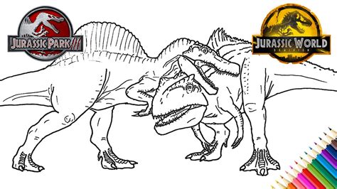 How To Draw A Spinosaurus Vs Giganotosaurus Jurassic World Dominion